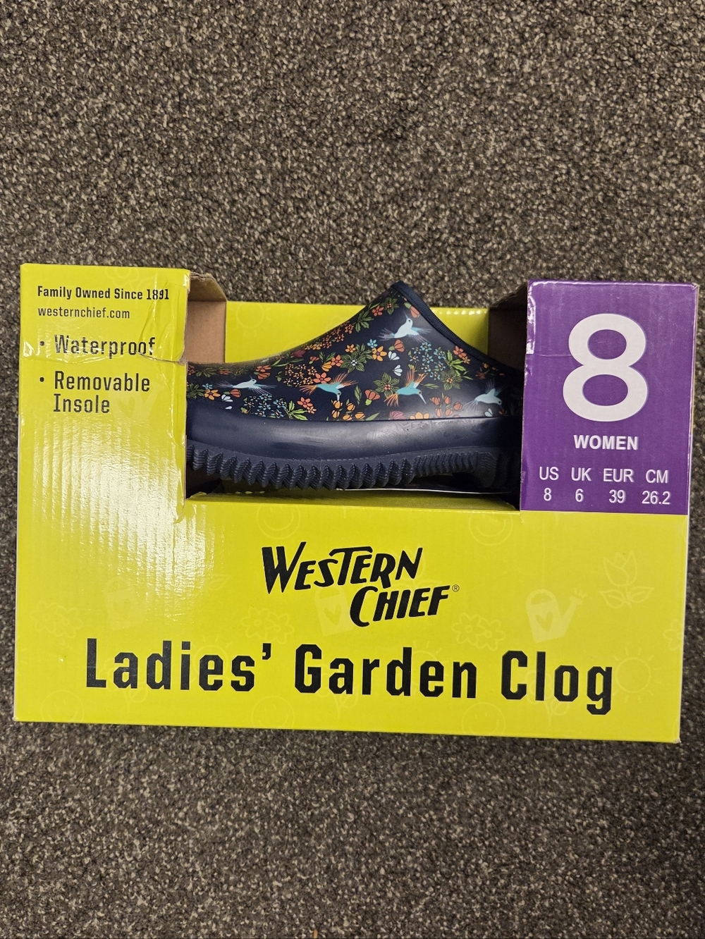 Western Chief Navy Floral Ladies' Garden Clog - Women's 8 NIB